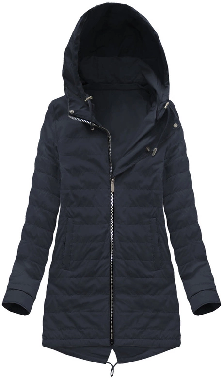 DWUSTRONNA PARKA Z KAPTUREM GRANATOWA (W0233BIG)