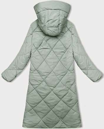 Długa kurtka zimowa z kapturem J.Style pistacjowa (5M3173-236)