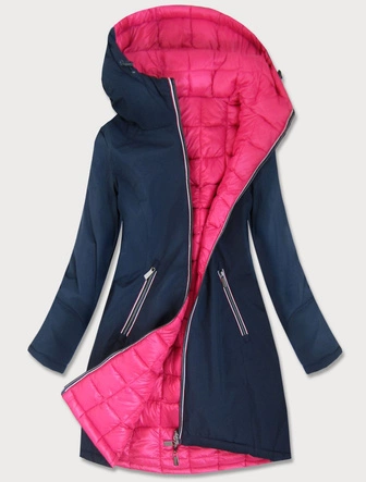 Dwustronna kurtka przejściowa granatowo-amarantowa (7700)