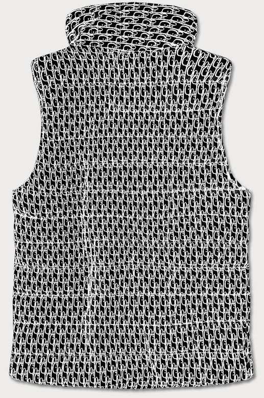 Kamizelka damska w napisy czarna (676art)