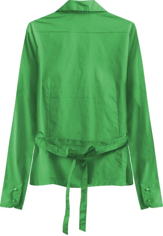 BAWEŁNIANA KOSZULA Z PASKIEM ZIELONA (1017)