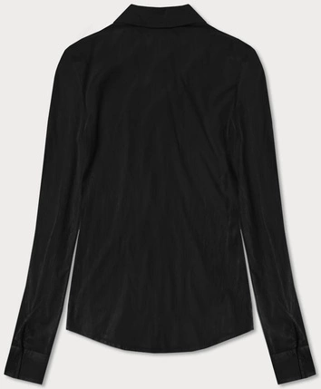 Bluzka z ozdobnym wykończeniem czarna (YX013)