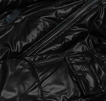 Krótka kurtka damska czarna (B8138-1)