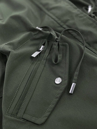 DWUSTRONNA KURTKA DAMSKA KHAKI-CZARNA (W505)