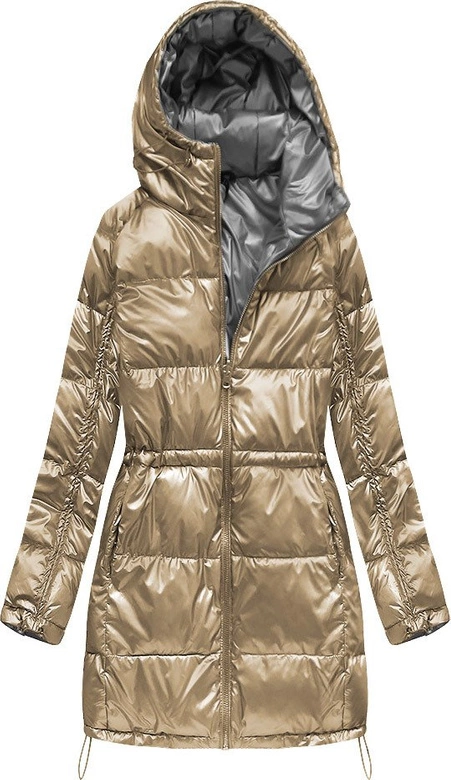 DWUSTRONNA ZIMOWA DAMSKA KURTKA ZŁOTA (1908)