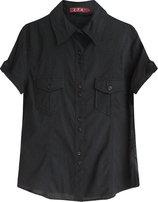 KOSZULA Z KRÓTKIM RĘKAWEM CZARNA (2016)