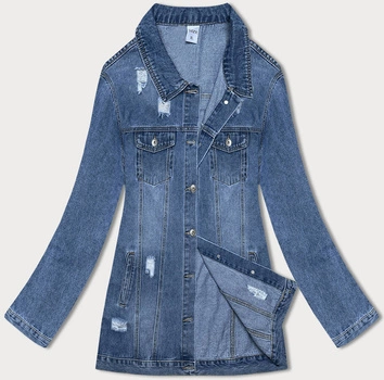 Długa kurtka jeansowa niebieska (GD8728-LK)