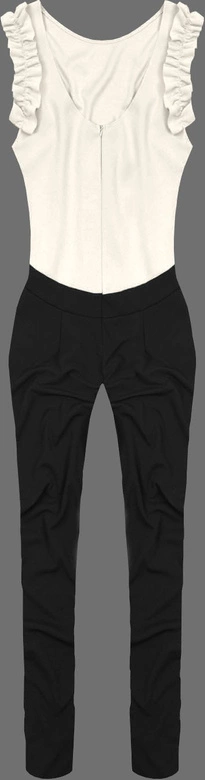 DŁUGI KOMBINEZON Z FALBANKAMI BIAŁY (ART37)