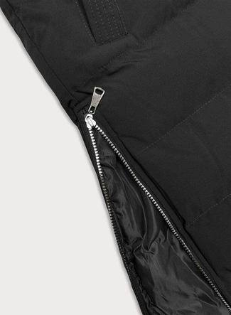 Długa puchowa kamizelka damska czarna (5M3157-392)