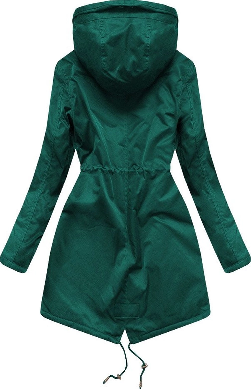 ZIMOWA DAMSKA PARKA Z FUTERKIEM ZIELONO-SZARA (B500)