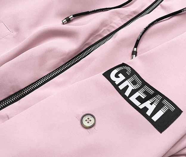 Cienka asymetryczna narzutka damska brudny róż (B8117-81)