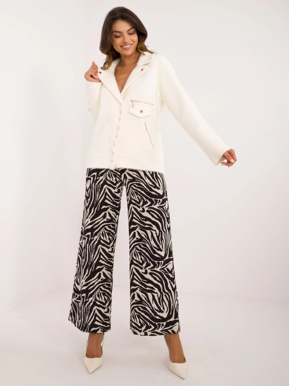 Krótka wełniana kurtka alpaka ecru (250)