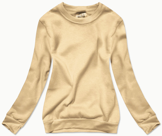 Bluza dresowa damska ze ściągaczami jasny beżowy (W01-159)