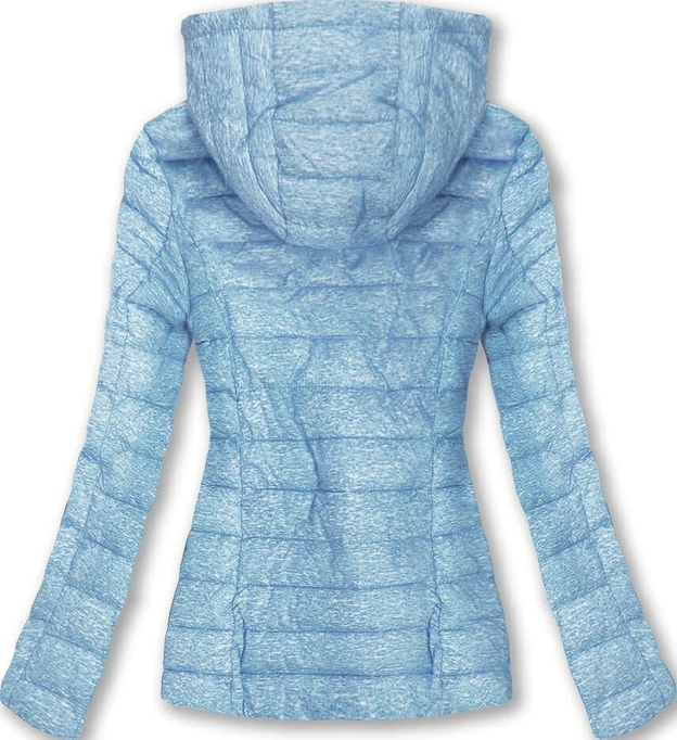 PIKOWANA KURTKA Z KAPTUREM BŁĘKITNA (7211)