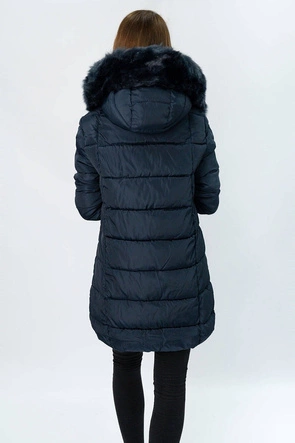 Asymetryczna kurtka zimowa granatowa (x7670x)