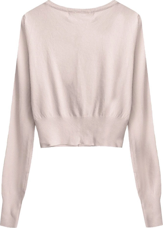 KRÓTKI ZDOBIONY SWETEREK PUDROWY RÓŻ (X1518X)