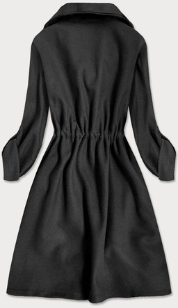 LUŹNY PŁASZCZ DAMSKI Z KLAPAMI CZARNY (20536)