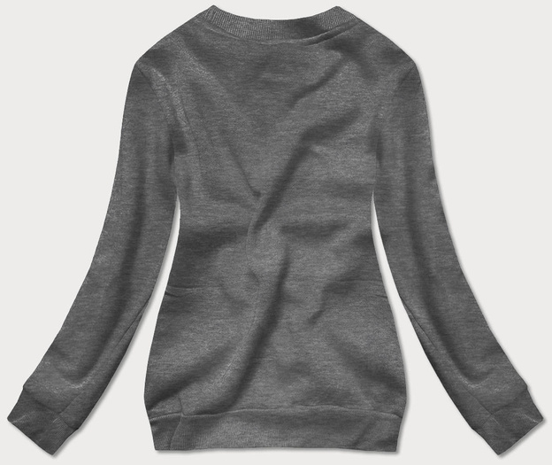 Bluza dresowa damska ze ściągaczami grafitowa (w01-5)