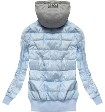 KURTKA BOMBER Z KAPTUREM BŁĘKITNA (XW559X)