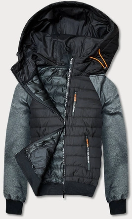 Sportowa kurtka męska czarny-grafit (8M903-392)