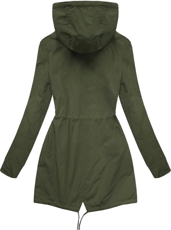 DWUSTRONNA PARKA Z KAPTUREM KHAKI-CZARNA (W306)