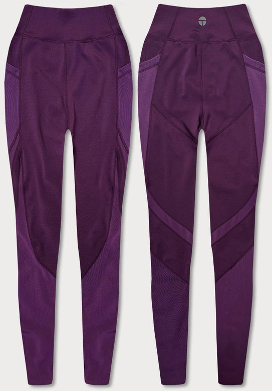 Legginsy treningowe damskie ciemny fioletowy (54379)