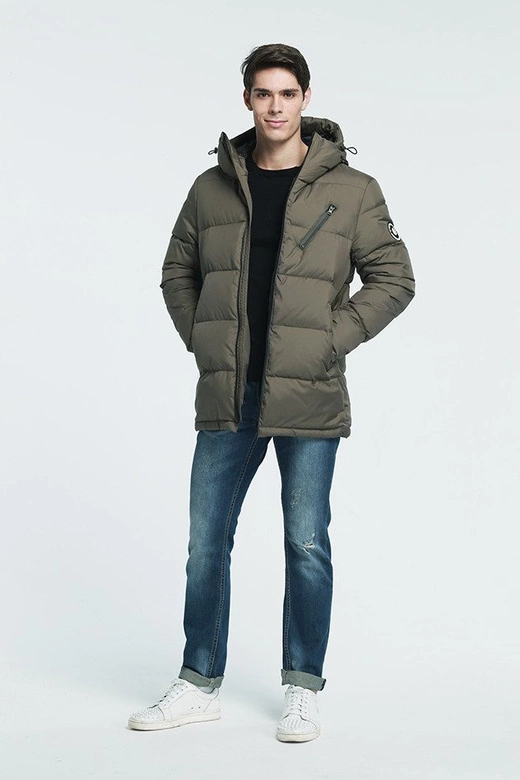 KURTKA ZIMOWA Z PUCHEM NATURALNYM KAKAOWA (5011)