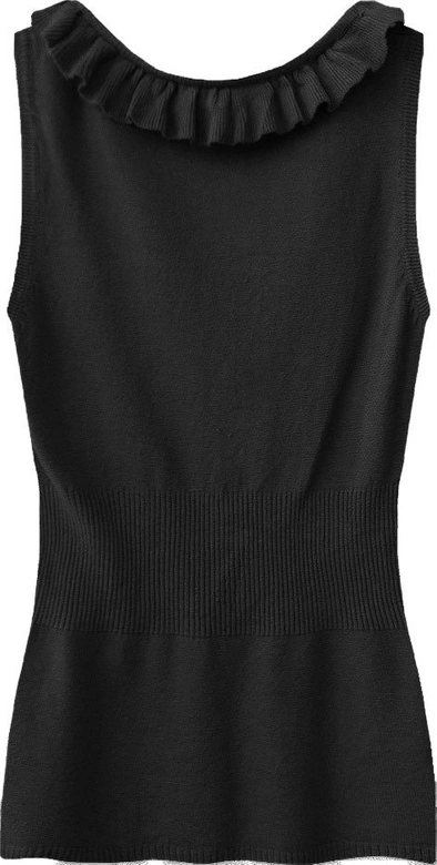 SWETERKOWA BLUZKA NA RAMIĄCZKACH CZARNA (1526)