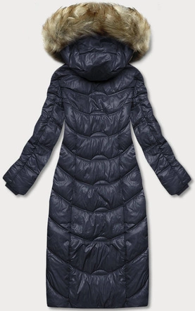 Lekka długa kurtka damska granatowa (H-203)