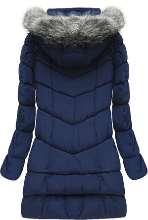 PIKOWANA KURTKA Z KAPTUREM GRANATOWA (W522)