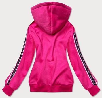 Krótka bluza damska z napisami różowa (26014)