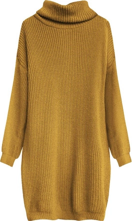 SWETERKOWA SUKIENKA OVERSIZE ŻÓŁTA (473ART)