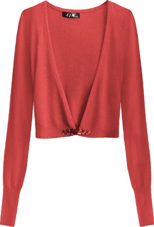 KRÓTKI ZDOBIONY SWETEREK CZERWONY (1550)