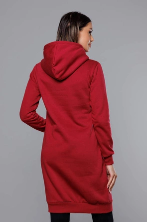 Długa bluza dresowa bordowa (YS10005-21)