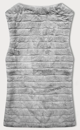 Futrzana kamizelka na podszewce jasnoszara (2114)