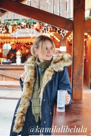 CIEPŁA PARKA DAMSKA ZIMOWA  Z PODPINKĄ KHAKI (XW162X)