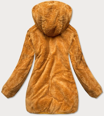 Dwustronna damska kurtka musztardowa (h1038-37)