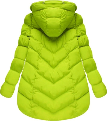 KRÓTKA KURTKA Z KAPTUREM LIMONKOWA (W805)