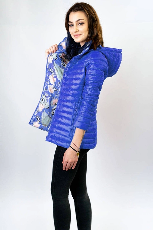 DAMSKA KURTKA DWUSTRONNA NIEBIESKA (7174)