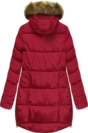 PIKOWANA KURTKA Z KAPTUREM CZERWONA (859)