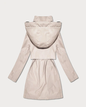 Prosta kurtka damska na podszewce Goodlookin jasny beżowy (KK60409-5#)