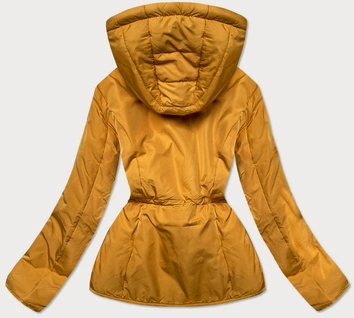 Pikowana przejściowa kurtka damska żółta (m168)