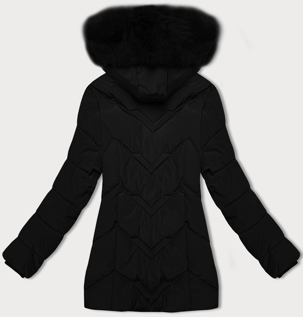 Kurtka zimowa damska plus size z kapturem S'west czarna (B8300-1)