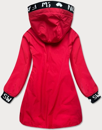 Prosta damska kurtka czerwona (b8018-4)