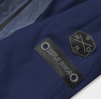 Damska kurtka zimowa narciarska granatowa/melanż (b2356)