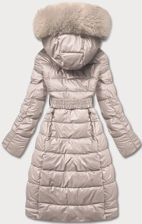 DŁUGA KURTKA ZIMOWA DAMSKA BEŻOWA (TY040-59)