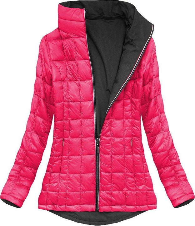 Dwustronna kurtka przejściowa szaro-amarantowa (7699)