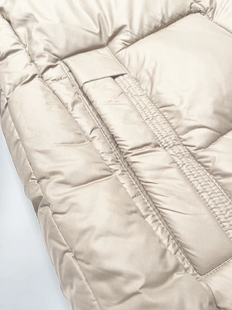 Zimowa kurtka damska z kontrastową podszewką Glakate ecru (LU-238152#)