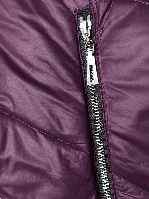 Damska kurtka z ozdobnym kapturem fioletowa (B8227-71)
