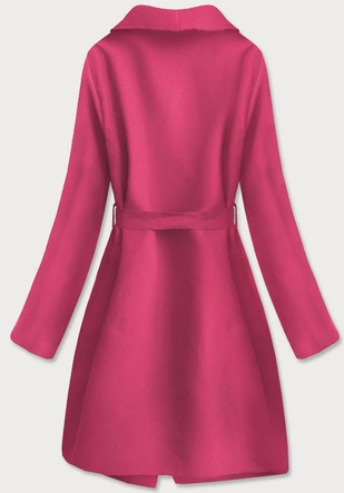 Minimalistyczny płaszcz damski różowy (747ART)
